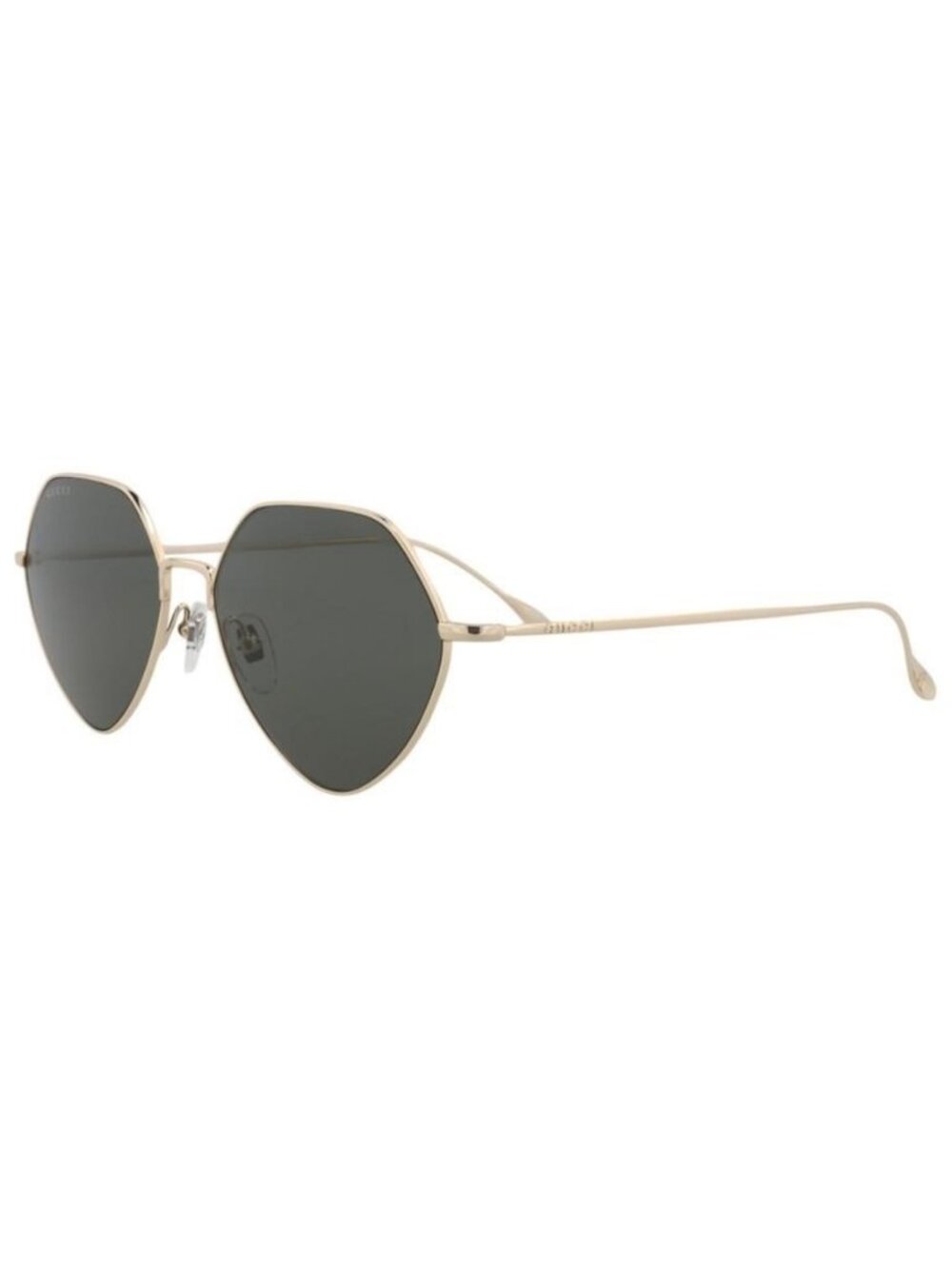 New Gucci Womens Square/Rectangle Gold Gold Grey Fashion Designer Sunglasses